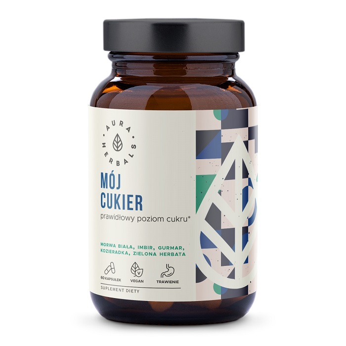 Aura Herbals Mój Cukier Prawidłowy Poziom Cukru 60 Kapsułek Wegańskich - Aura Herbals