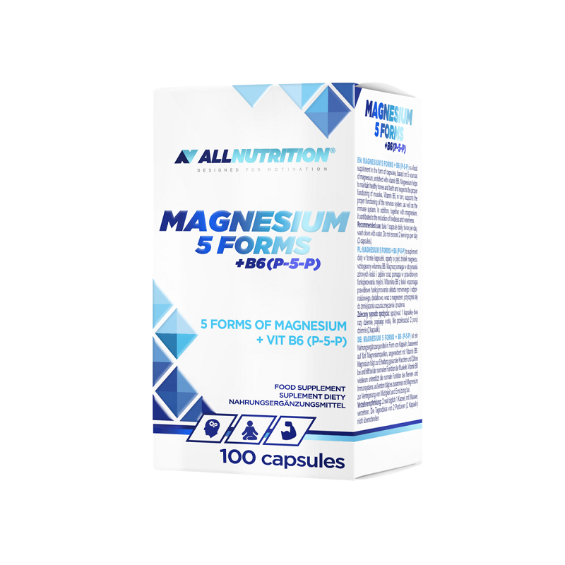 Allnutrition Allnutrition Magnesium 5 FORMS + B6(P-5-P) 100 Kapsułek