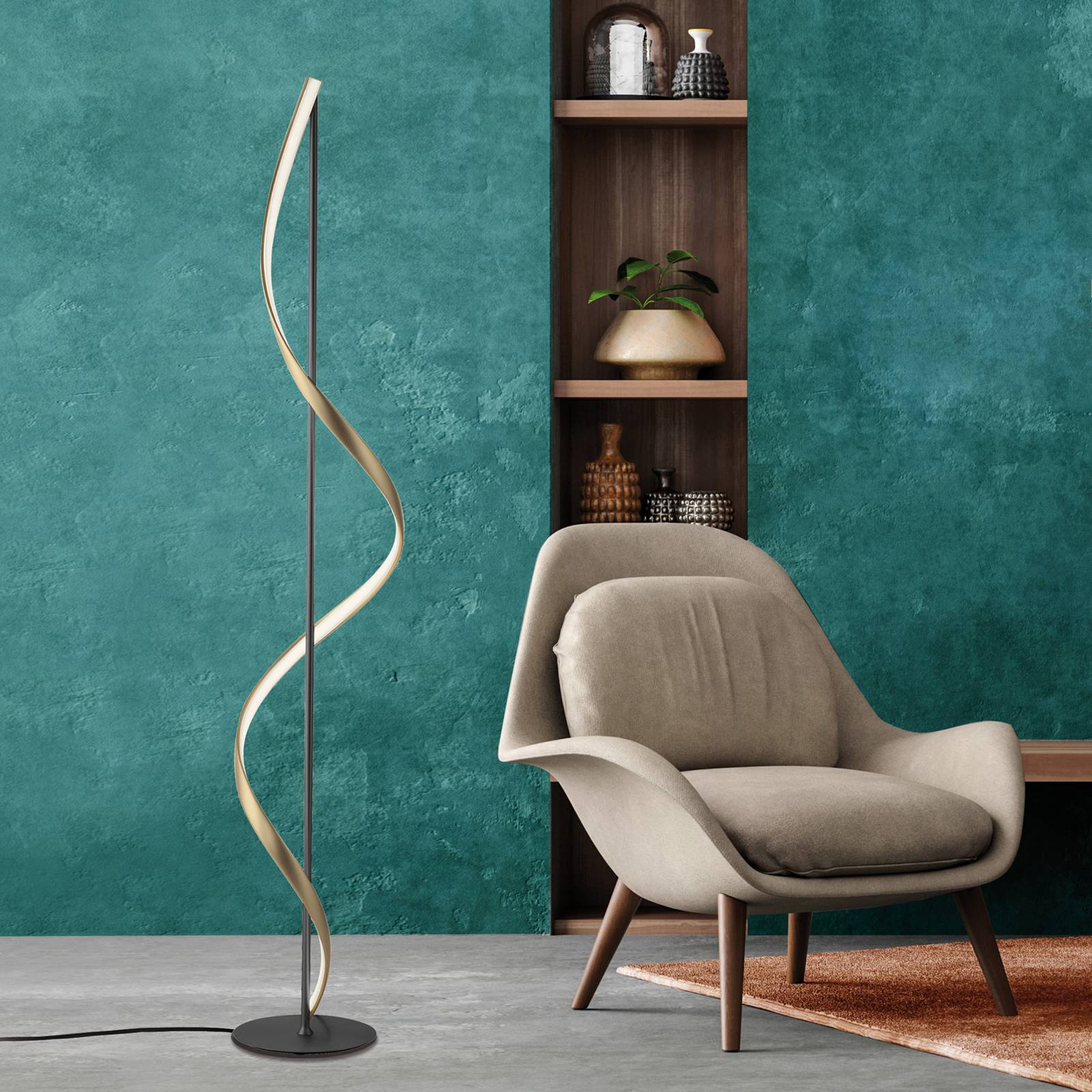 Q-Smart-Home Paul Neuhaus Q-Swing stojąca antracyt/mosiądz