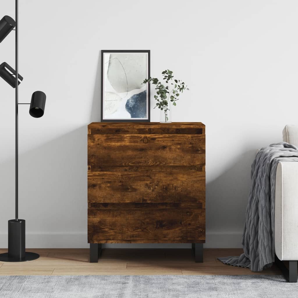 vidaXL Komoda, przydymiony dąb, 60x35x70 cm, materiał drewnopochodny