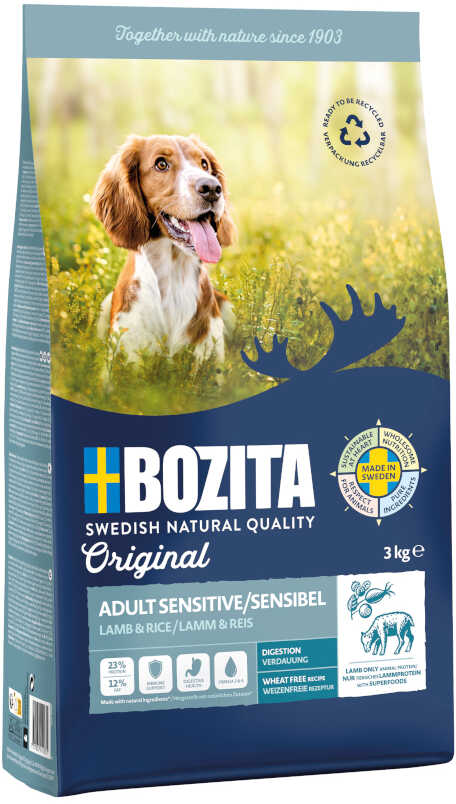 Bozita Original Sensitive Digestion, jagnięcina i ryż - bez pszenicy - 2 x 3 kg Dostawa GRATIS!