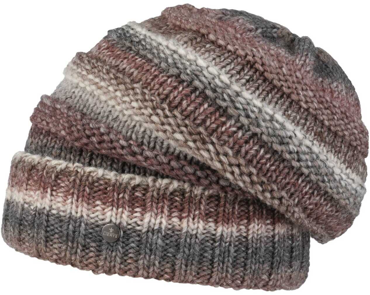 Czapka z Mankietem i Polarem Bernardo by Lierys, szaro-czerwony, One Size