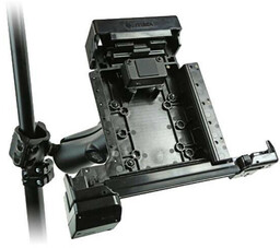 Zebra vehicle charging-/communication station, with lock