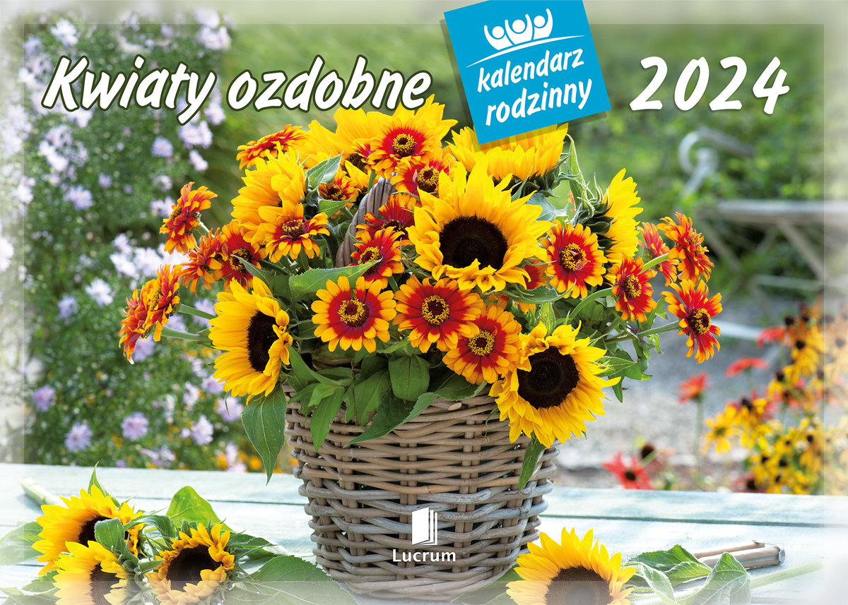 Kalendarz ścienny rodzinny 2024, Kwiaty ozdobne