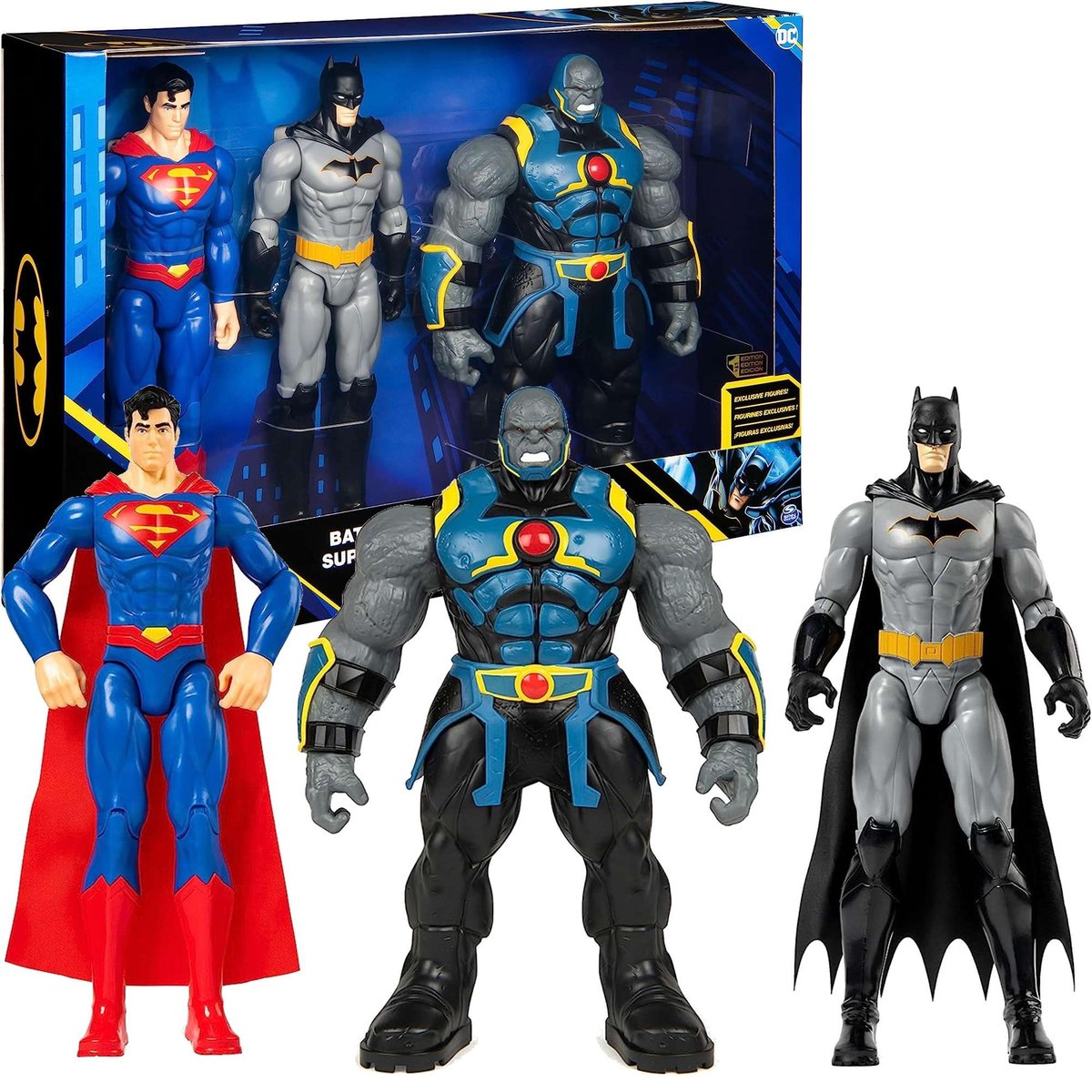 Zestaw 3w1 DC Comics Duża figurka Batman, Superman, Darkseid 30 cm