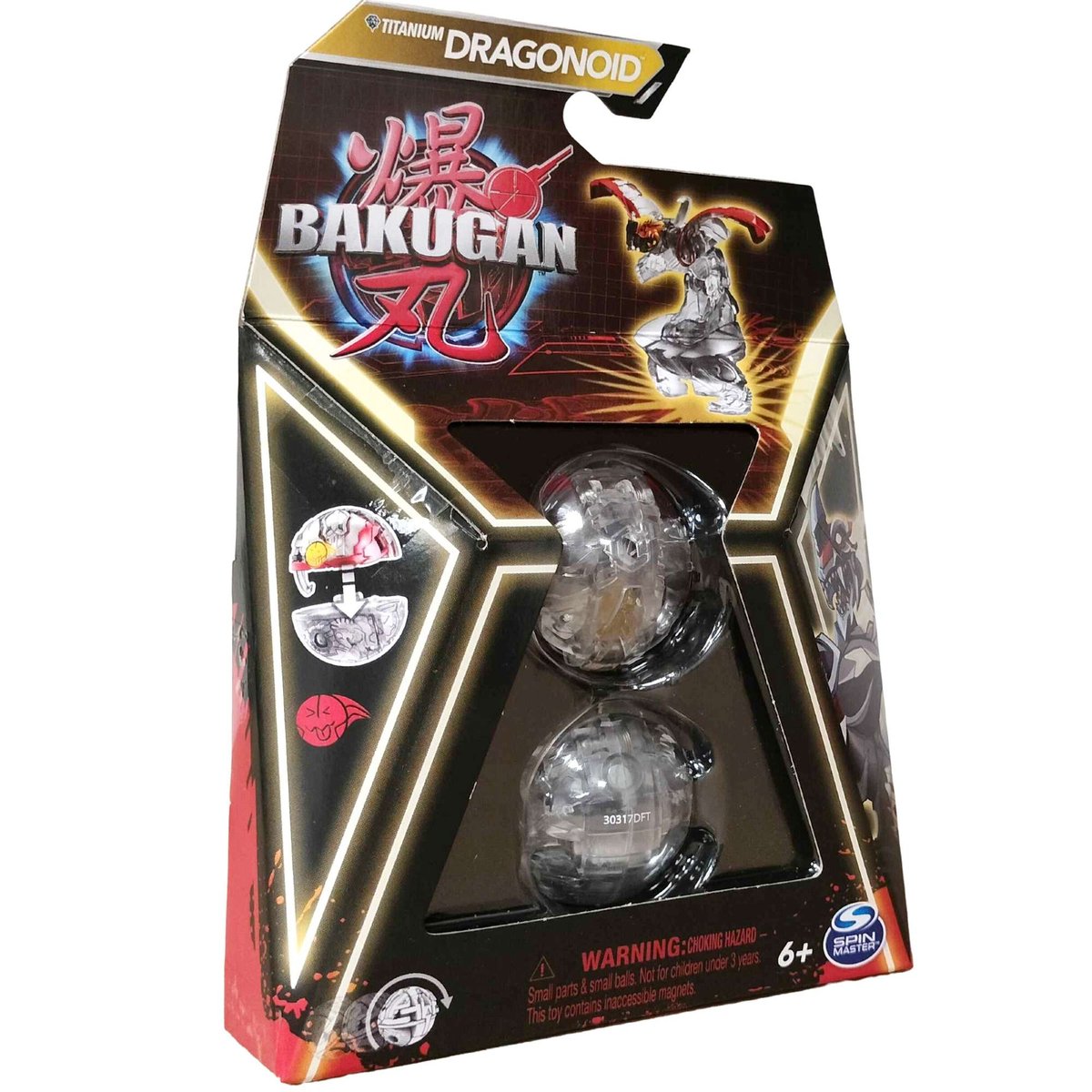 Bakugan Titanium Dragonoid Przezroczysta Figurka Bitewna Transformująca + Karty