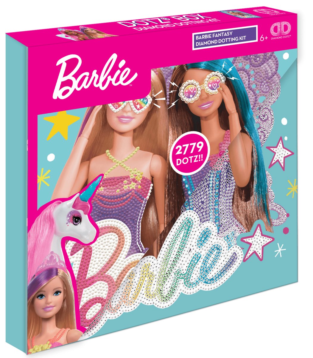 Diamond Dotz, Zestaw kreatywny dla dzieci haft diamentowy Barbie Fantasy Dotz Box