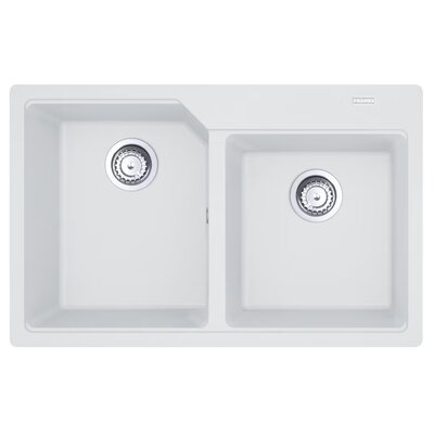 Franke Urban UBG 620-36-33 GSC Zlewozmywak granitowy dwukomorowy 78x50 cm biały polarny 114.0687.309