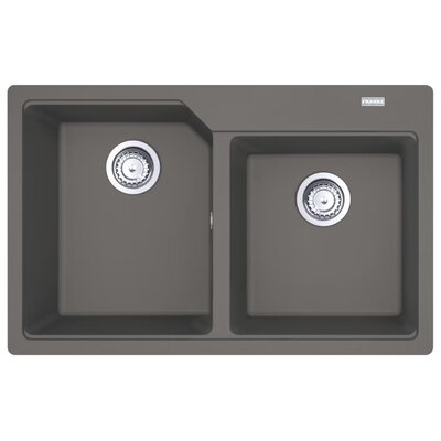 Franke Urban UBG 620-36-33 GSC Zlewozmywak granitowy dwukomorowy 78x50 cm kamienny szary 114.0687.310