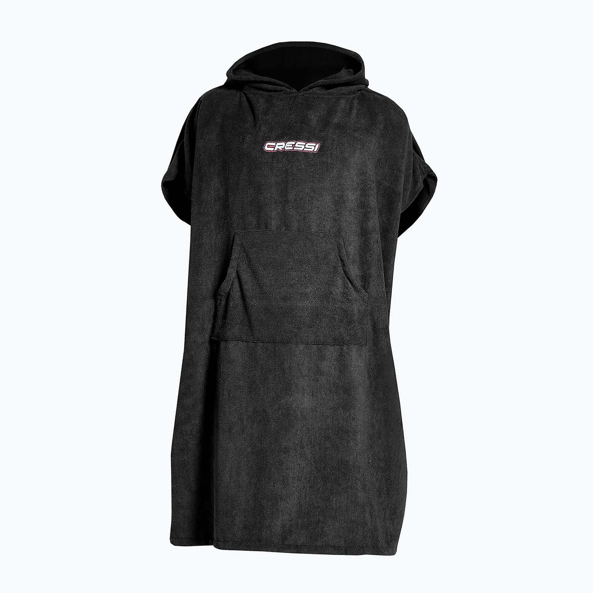 Cressi Unisex-Adult Poncho Robe Unisex Poncho-Szlafrok sportowy ,Czarny ,S/M ,XVA914000