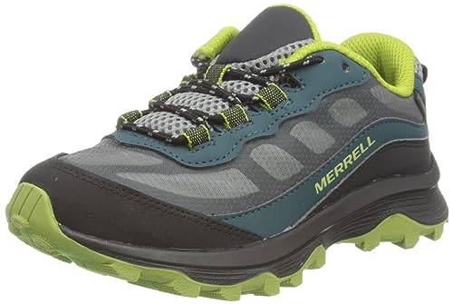 Merrell Unisex Kid's Moab Speed Low WTRPF Hiking Shoe, Głęboki zielony czarny, 40 EU