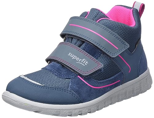 Superfit Dziewczęce Sport7 Mini Sneakersy, Niebieski, różowy 8010, 34 EU Schmal