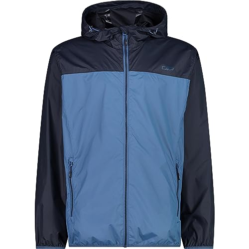 CMP - męska kurtka przeciwdeszczowa z kapturem, Dusty Blue, 56
