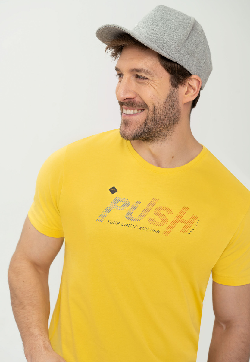 Męski t-shirt z napisem T-PUSH - Volcano