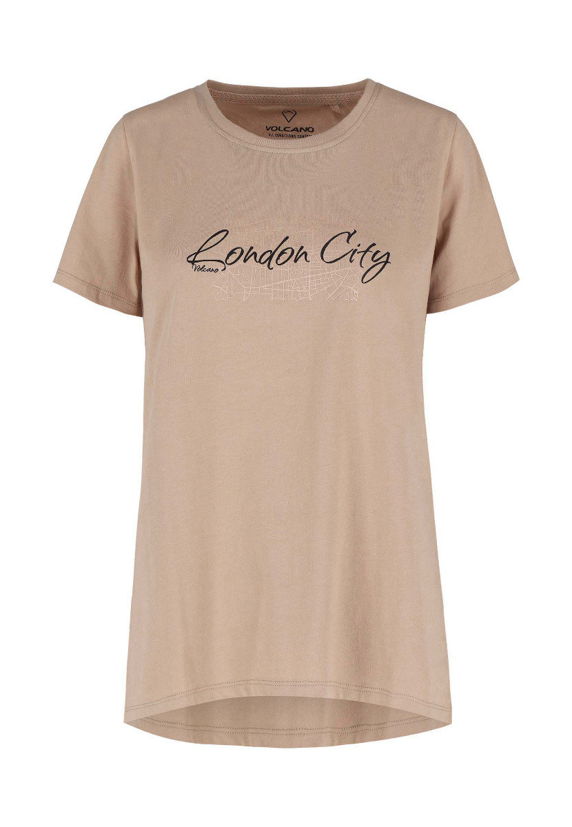 Klasyczna koszulka z nadrukiem i napisem T-LONDON - Volcano