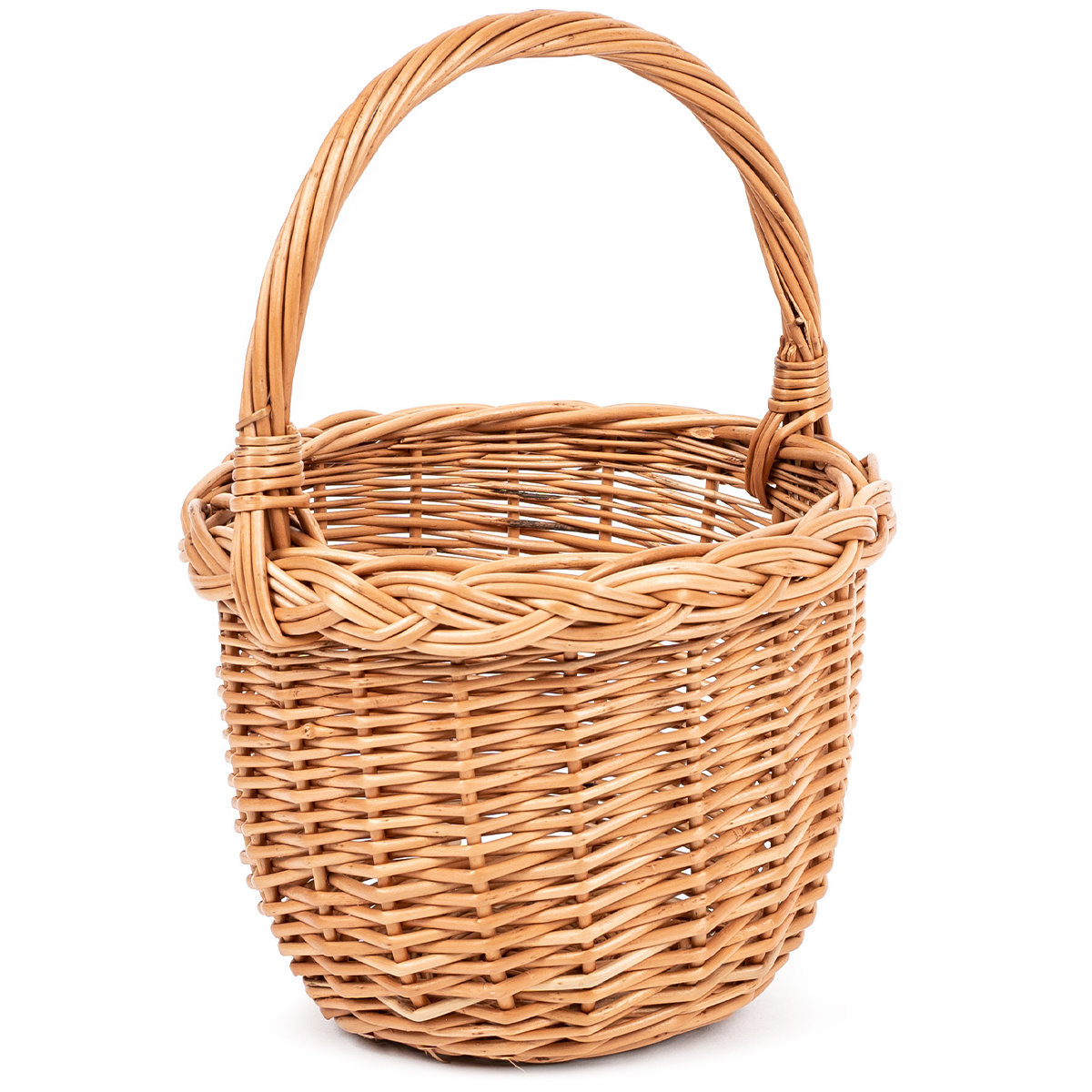 Lakierowany koszyk wiklinowy na grzyby, śr. 20 cm