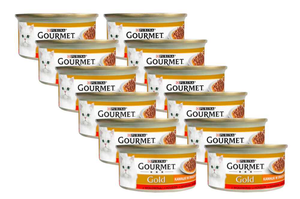 Purina Gourmet Gold Sauce Delight z wołowiną 12x85g