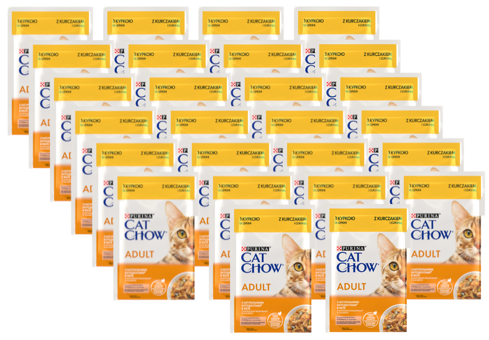 PURINA Cat Chow Adult Karma dla kotów z kurczakiem i cukinią w galaretce 26x85g