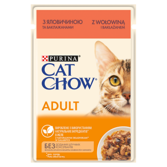 PURINA Cat Chow Adult Karma dla kotów z wołowiną i bakłażanem w galaretce 26x85g