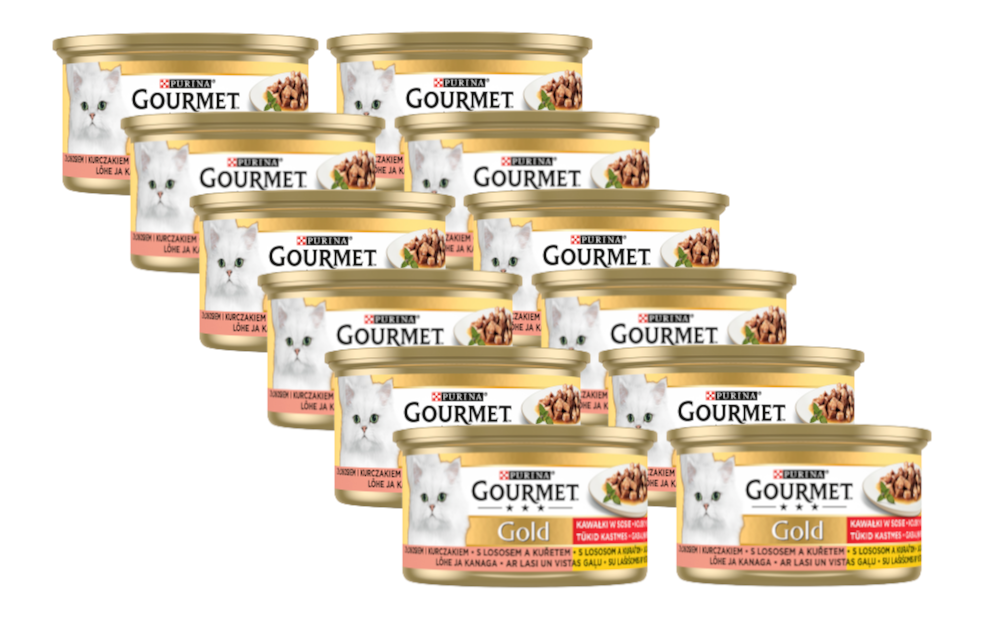 Purina Gourmet Gold łosoś/ kurczak w sosie 12x85g