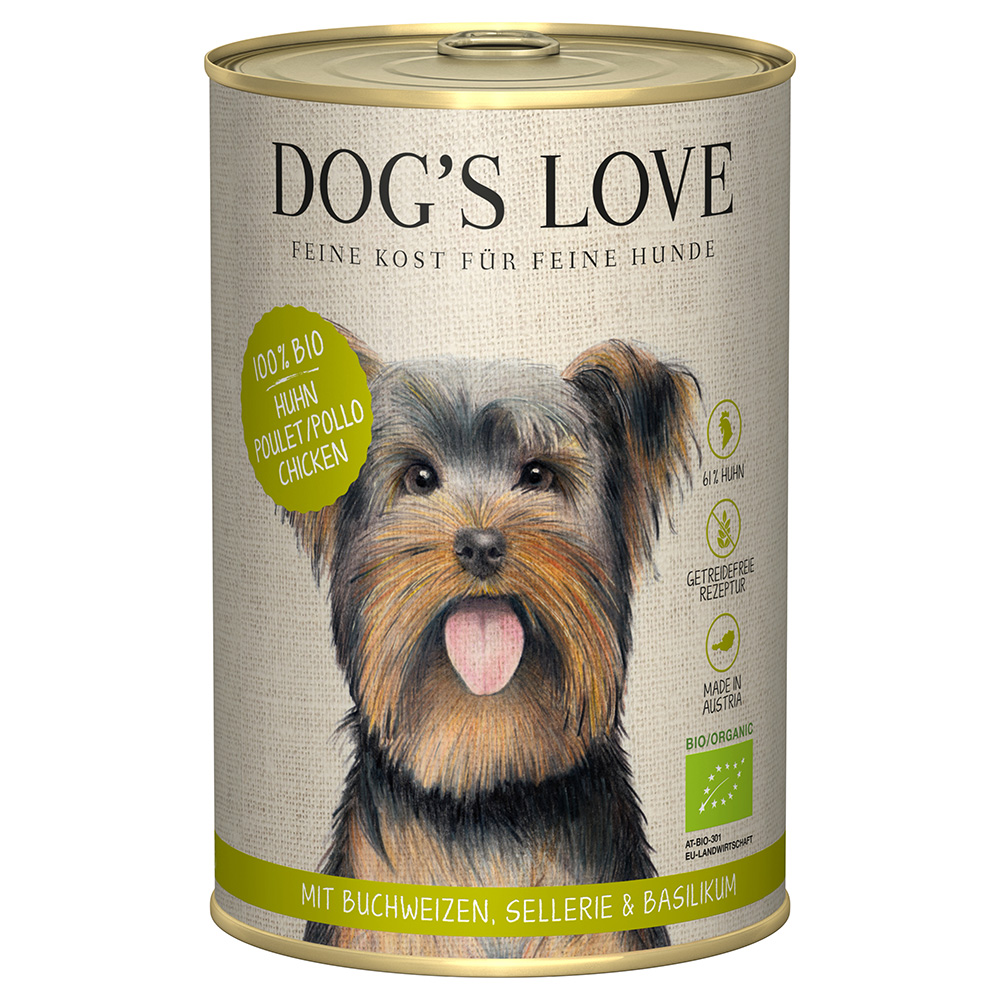 Dog´s Love Bio, 6 x 400 g - Biokurczak