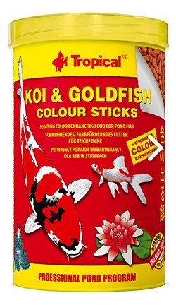 Tropical Pokarm wybarwiający dla ryb w stawkach Koi & Goldfish Colour Sticks, 90 g