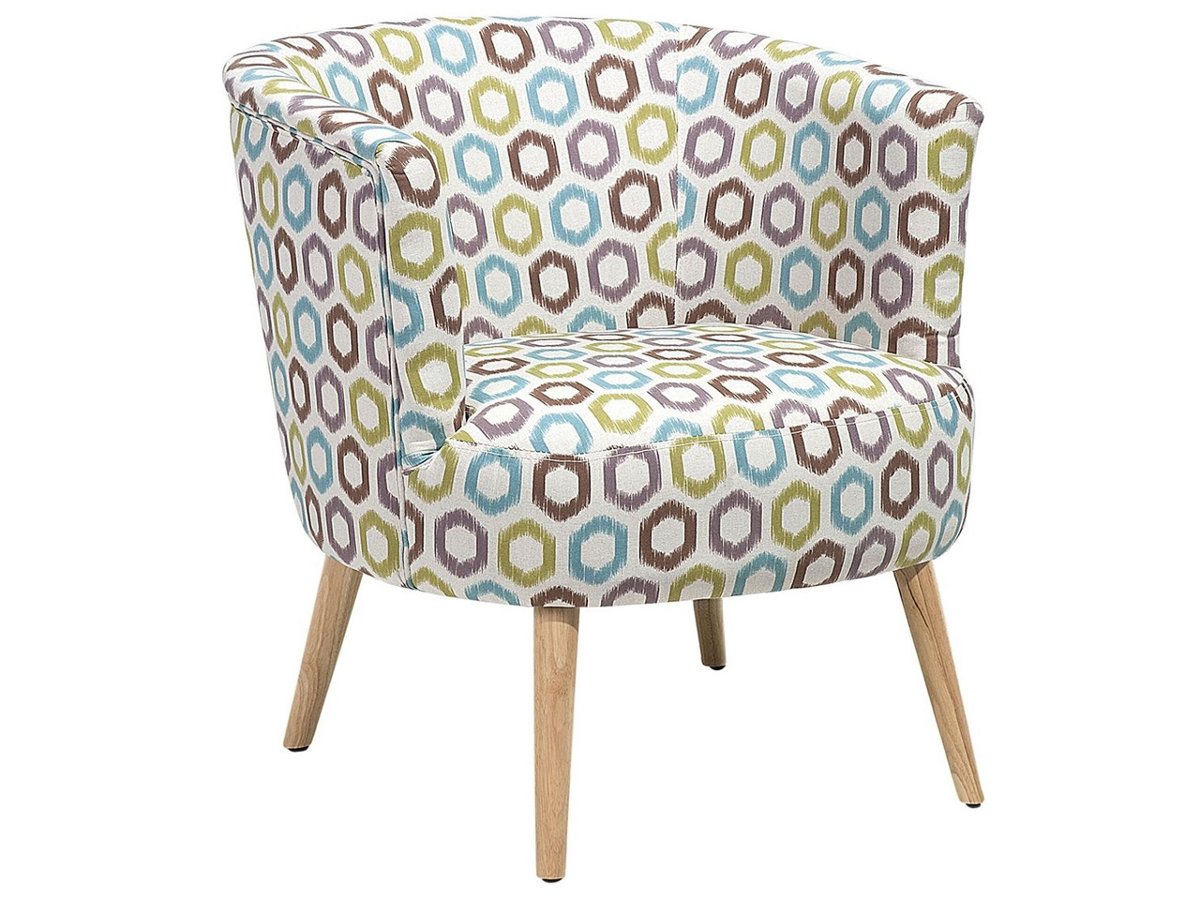 Beliani Fotel tapicerowany kolorowy geometryczny wzór ODENZEN