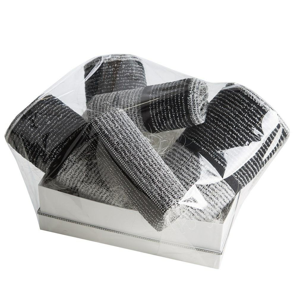 Komplet ręczników 5szt T/0391 czarny biały zestaw upominkowy w pudełku na prezent Eurofirany