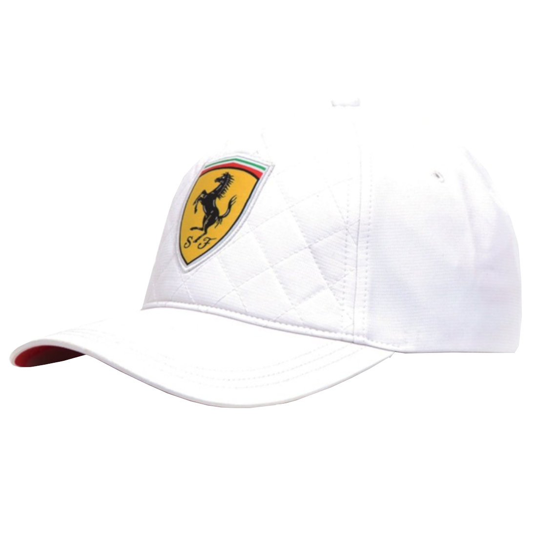 Ferrari SF FW Quilt Cap 130181044-200, Mężczyzna, Czapka z daszkiem, Biały