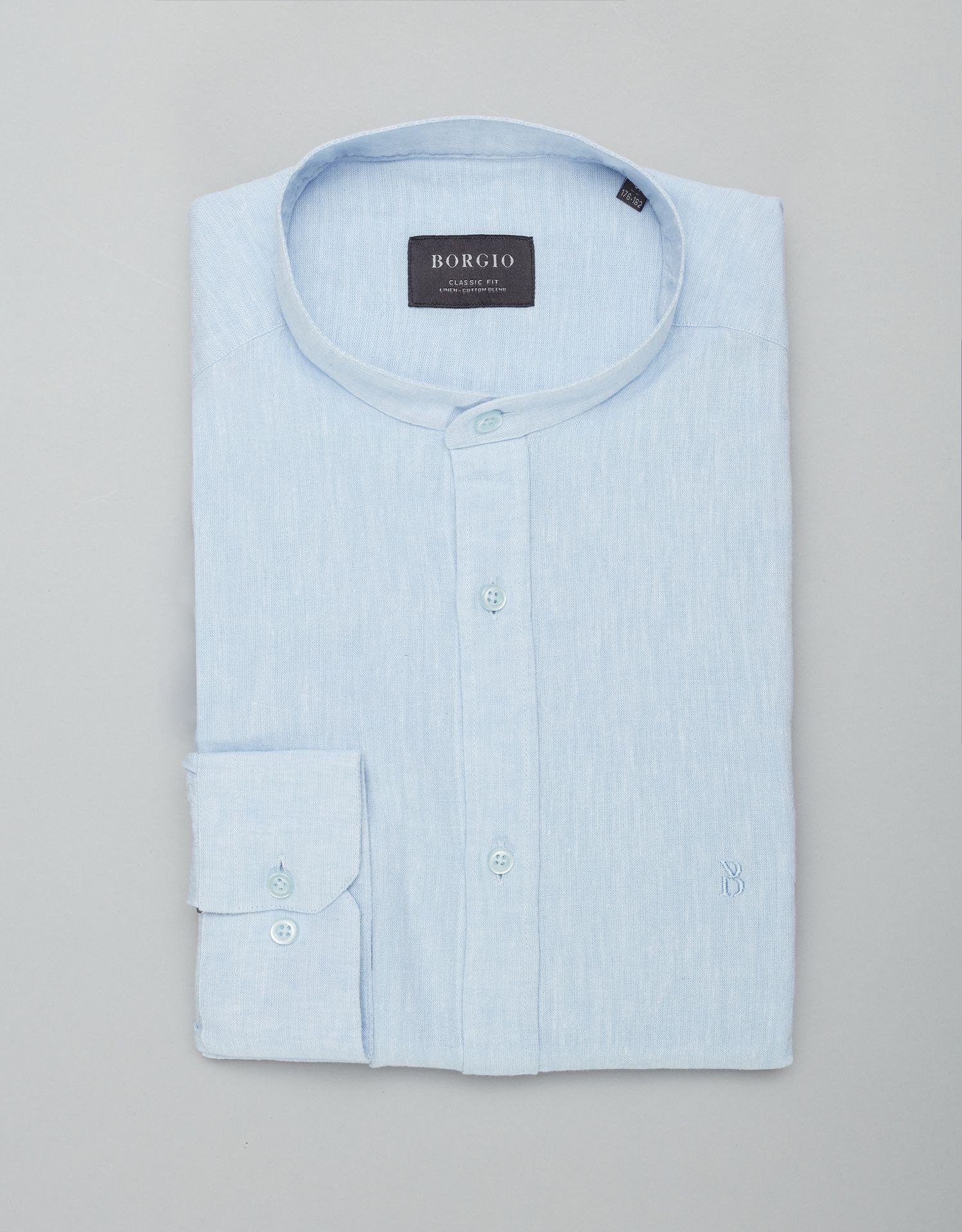 koszula lentini 00388 długi rękaw błękit classic fit