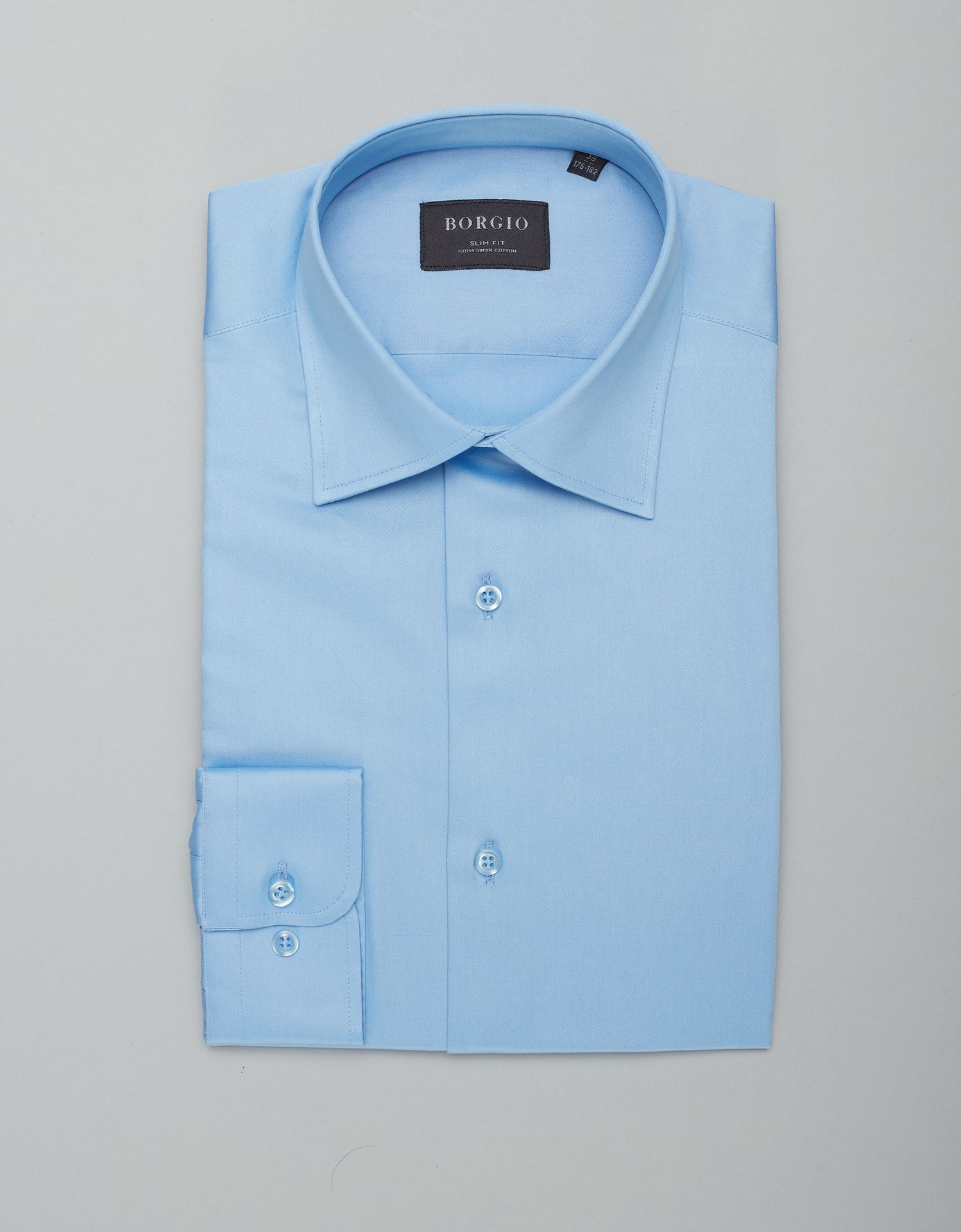 koszula simeria 00426 długi rękaw niebieski slim fit