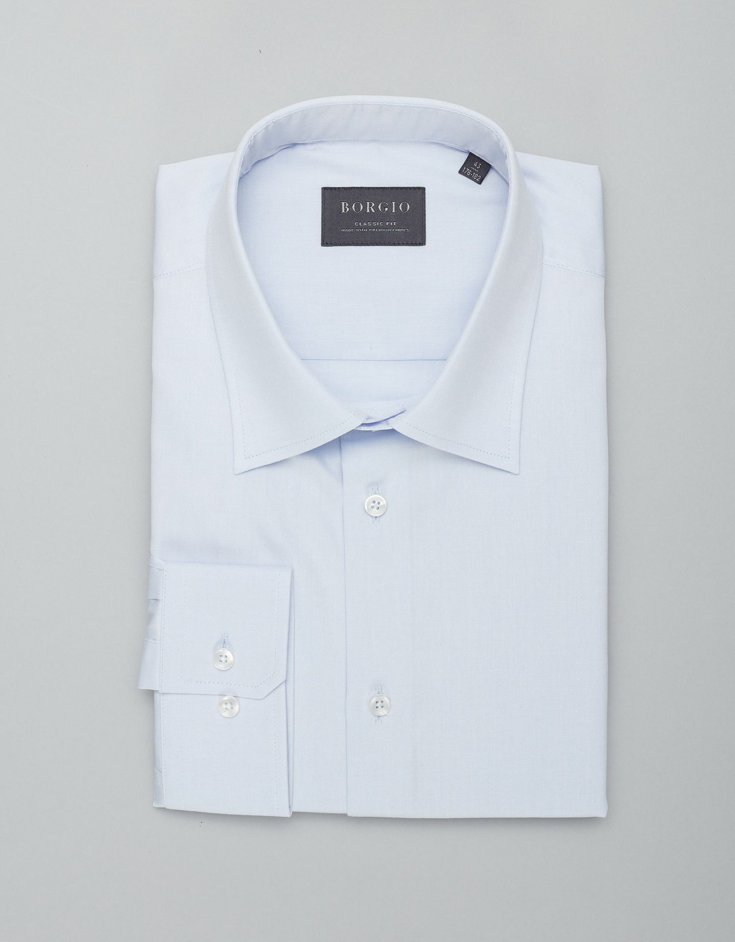 koszula lavello 00424 długi rękaw błękit classic fit