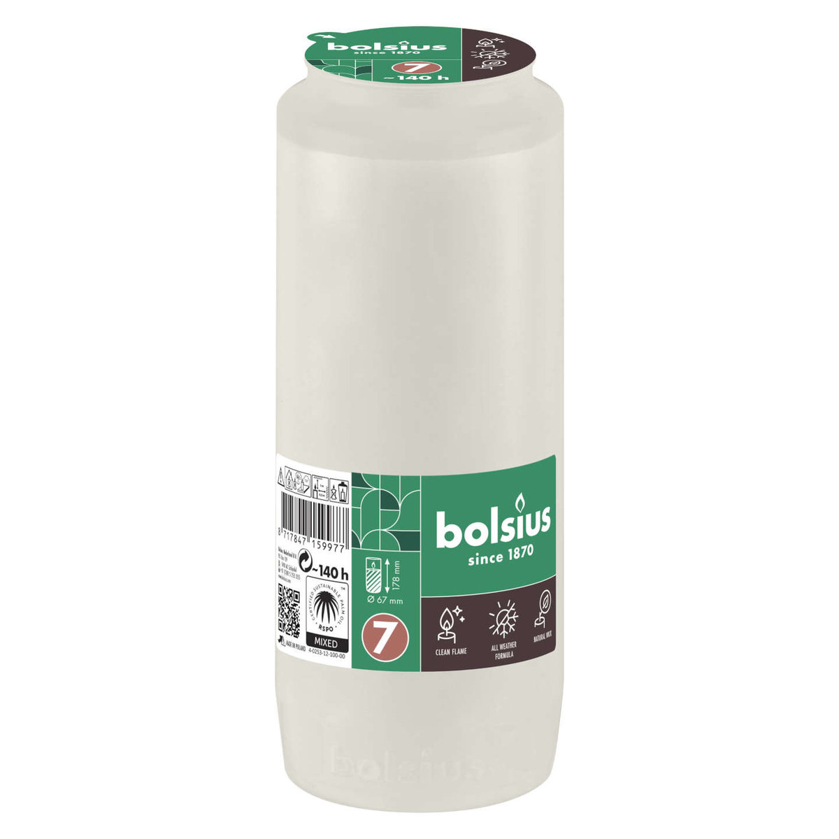 Wkład do zniczy olejowy Bolsius compo RC7 RSPO MB 168h 7 dni 1 sztuka
