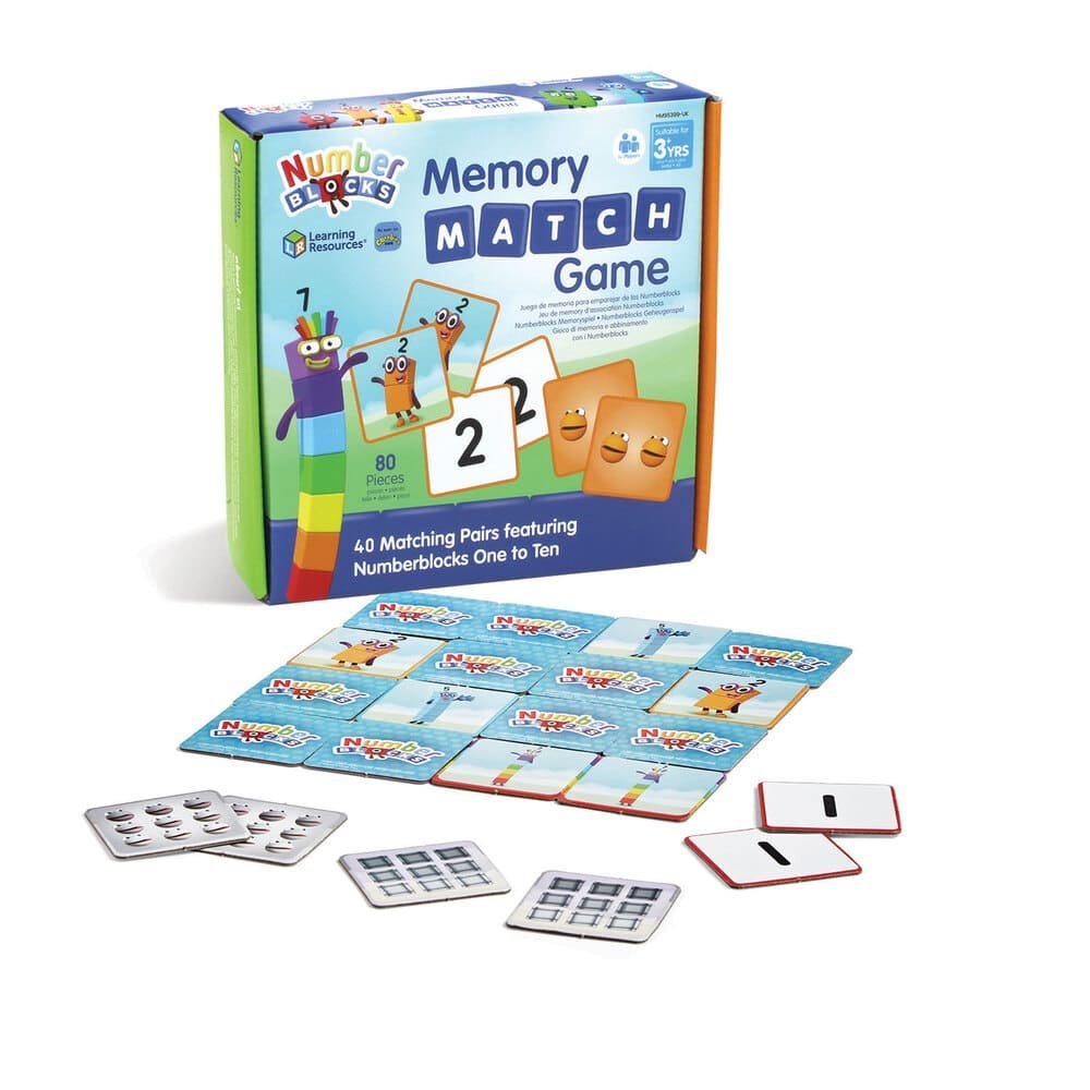 Memory z Liczbami gra pamięciowa Numberblocks, nauka cyfr