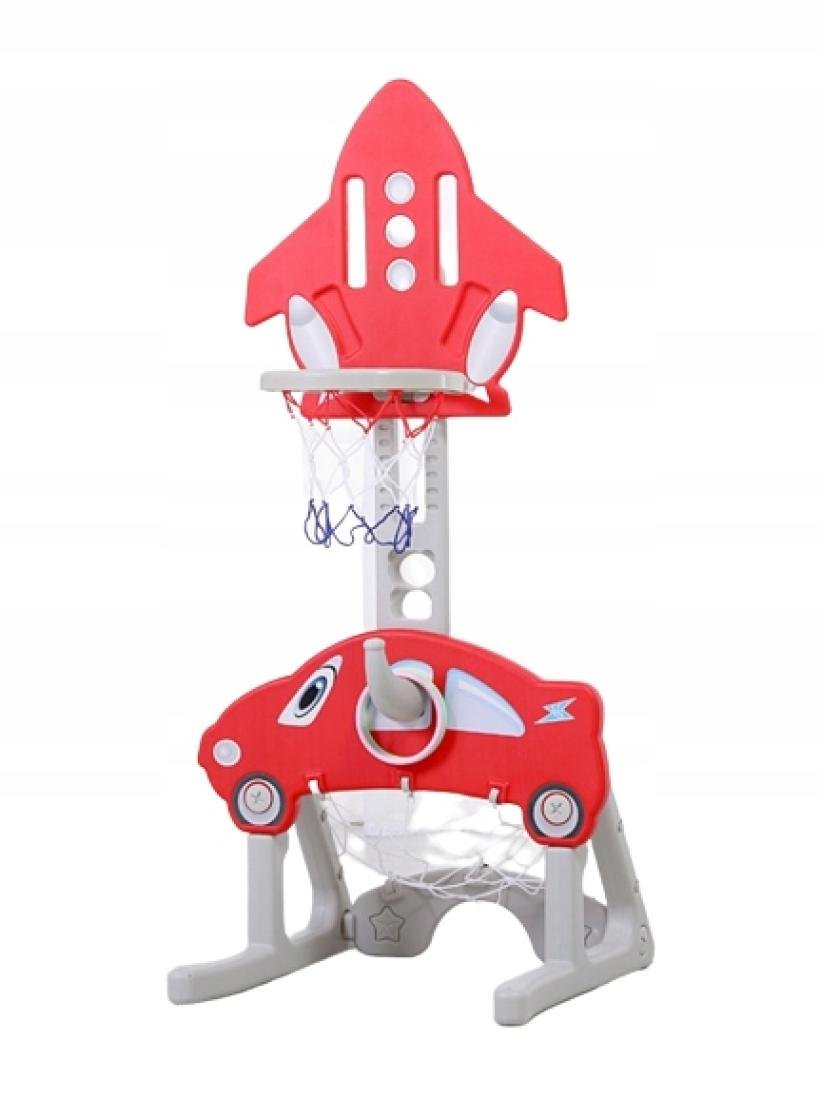 Zabawka Dla Dziecka 3In1 Koszykówka Piłka Nożna Czerwona