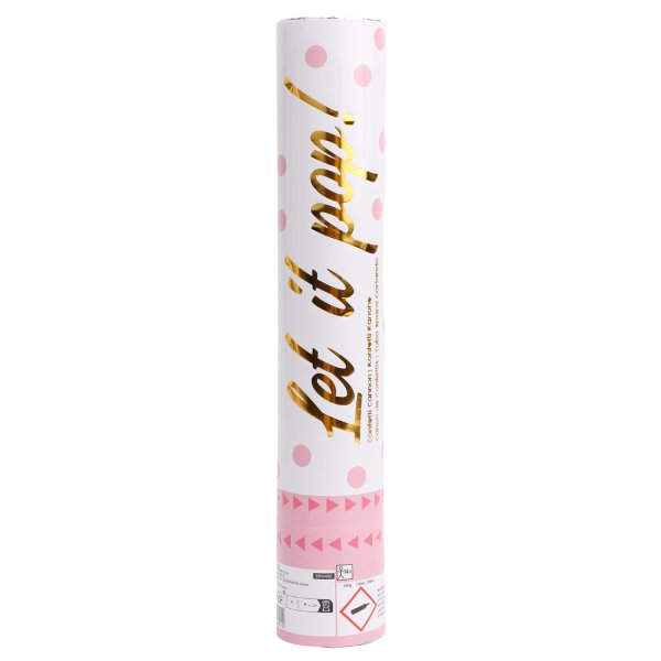 TUBA Z KONFETTI 28 CM RÓŻOWE