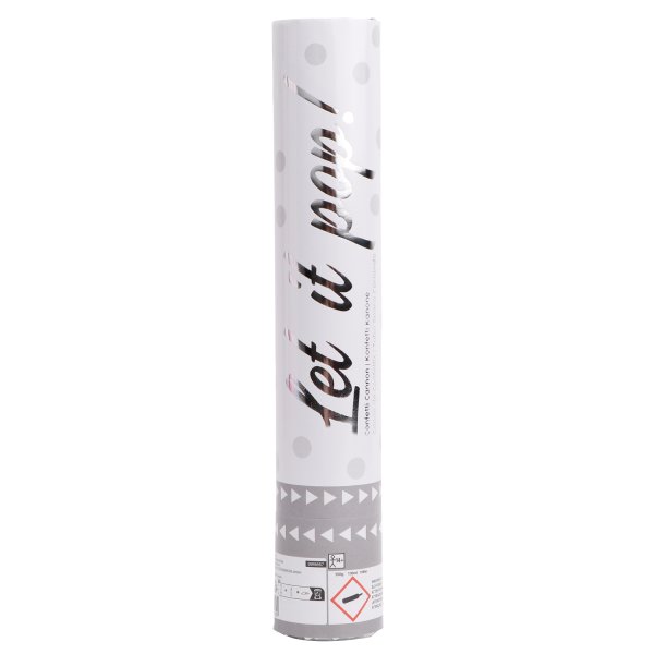 TUBA Z KONFETTI 28 CM BIAŁE