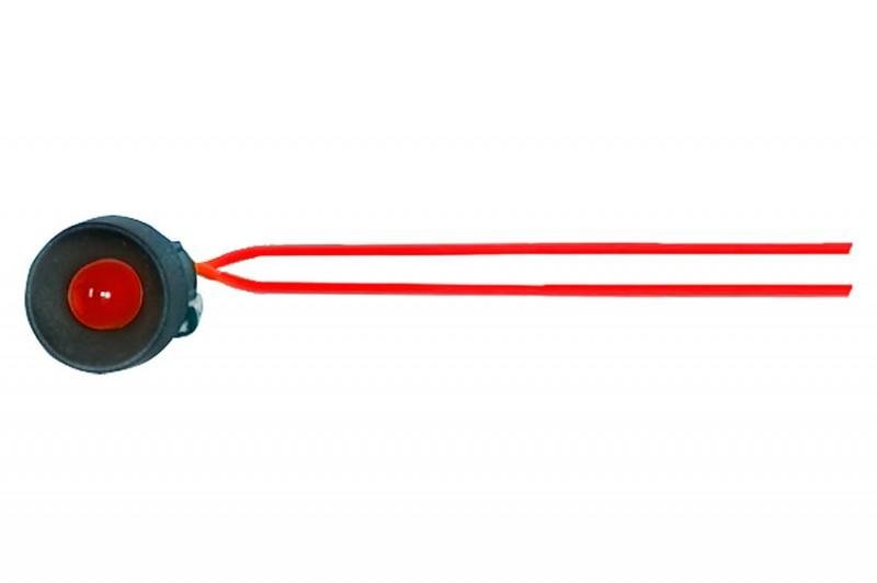 Lampka kontrolna z przewodem fi 10mm 24V AC/DC czerwony