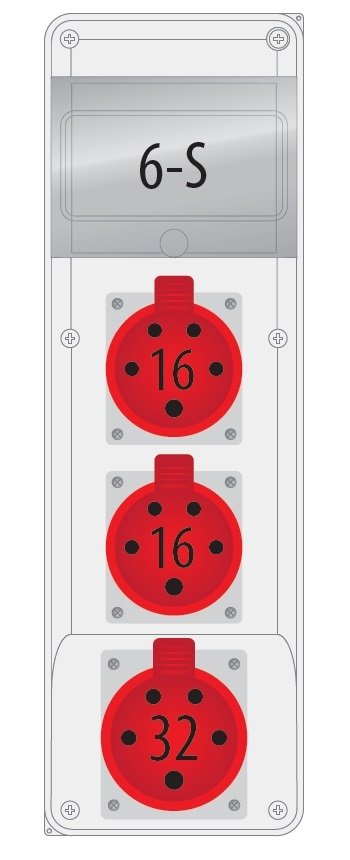 Pawbol Rozdzielnica R-BOX SLIM 2x16A/5p 1x32A/5p 6S B.SLIM-6S-7 B.SLIM-6S-7