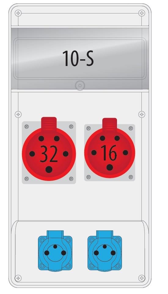 Pawbol Rozdzielnica R-BOX SLIM 1x16A/5p 1x32A/5p 2x250V 10S B.SLIM-10S-3BR B.SLIM-10S-3BR