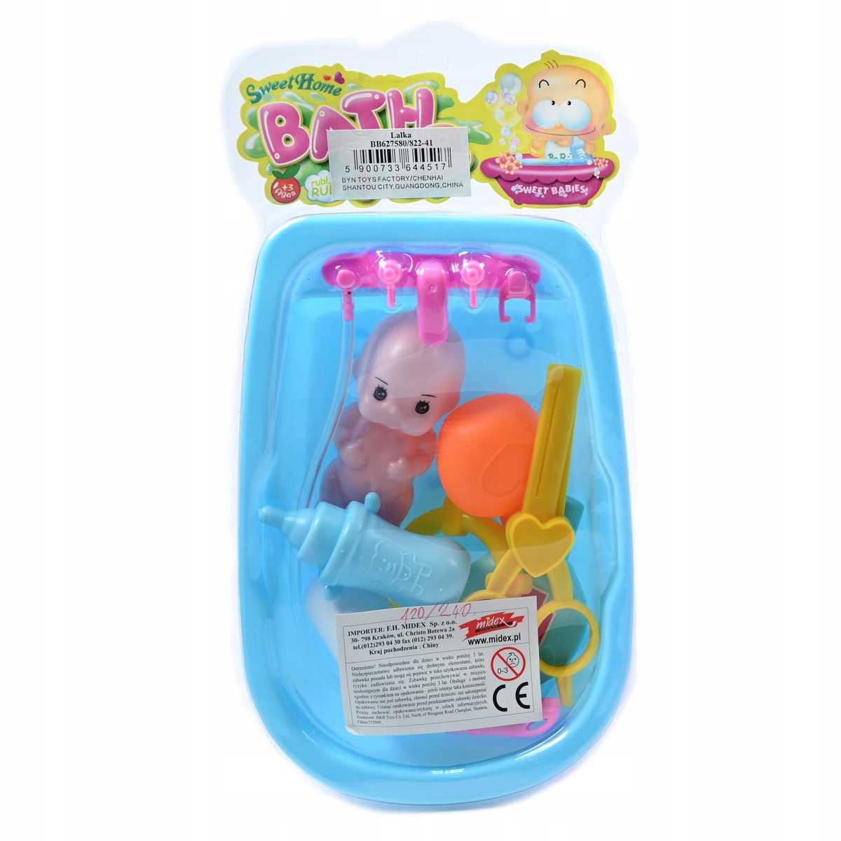 BOBAS LALKA W WANNIE DO KĄPIELI RÓŻNE KOLORY