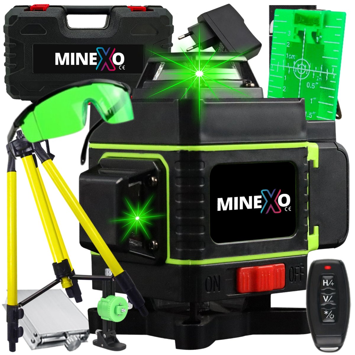 POZIOMICA LASEROWA LASER KRZYŻOWY 4D 360 + STATYW