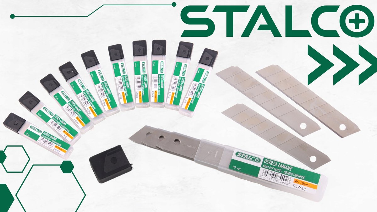 Zestaw10 OPAKOWAŃ OSTRZA OSTRZE ŁAMANE 100szt 18mm