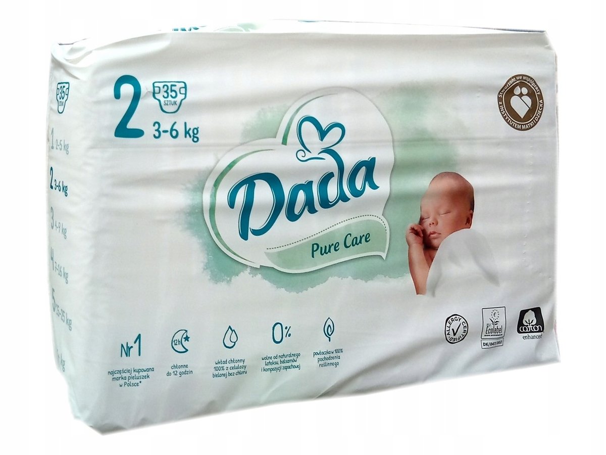 JERONIMO MARTINS DADA Pure Care 2 MINI Pieluszki 3-6kg, 35szt.