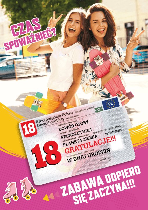 Kartka na osiemnastkę dla Dziewczyny GIFT164