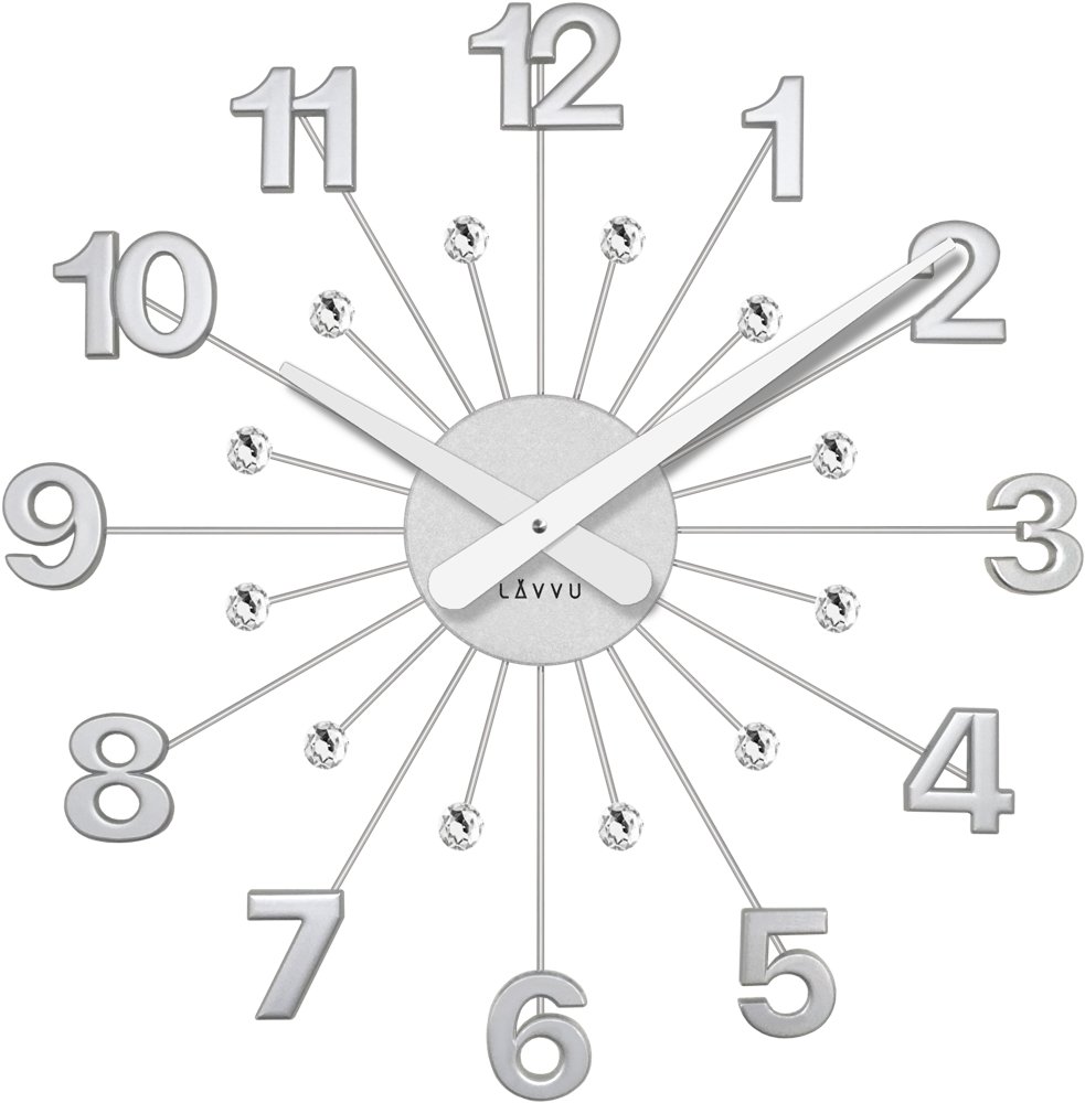 LAVVU Srebrny zegar Nuance ⌀49cm