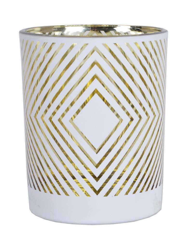 Świecznik szklany biały duży