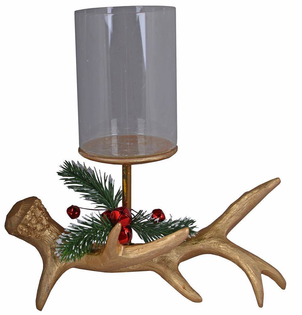 Świecznik poroże złoty