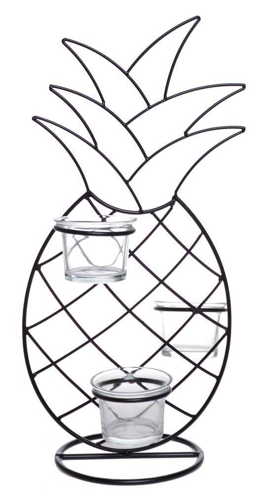 Ananas metal świecznik