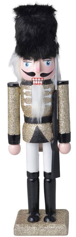 Dziadek do orzechów drewniany złoto-czarny duży